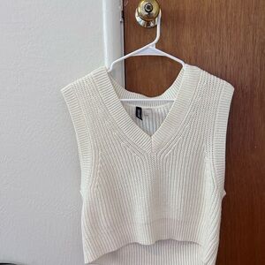 H&M Cream Knit Sleeveless Top